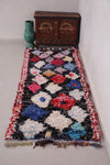 Moroccan boucherouite runner rug 2.7 FT X 7.5 FT