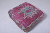 Berber handmade moroccan azilal old rug pouf