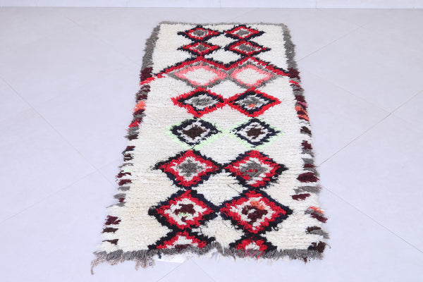 Boho Moroccan runner rug – Bold geometric diamonds | 2.4 x 5.4 FT