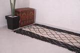 Entryway carpet Beni ourain berber rug 3.5 FT X 9.3 FT