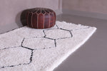 Moroccan handmade beni ourain runner rug   4 FT X 9 FT