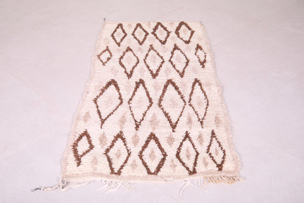 Handmade beni ourain berber Moroccan rug – 2.5 FT X 5.2 FT | Authentic wool area rug