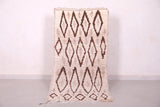handmade Beni ourain berber moroccan rug - 2.5 FT X 5.2 FT