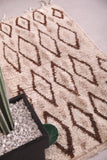 handmade Beni ourain berber moroccan rug - 2.5 FT X 5.2 FT