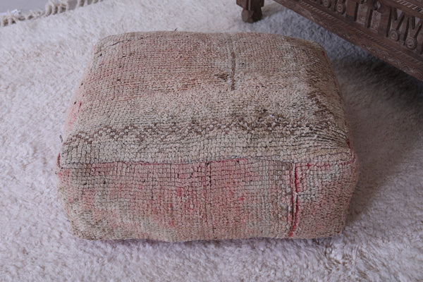 Moroccan Handmade Berber Rug Azilal Pouf | Traditional Geometric Design