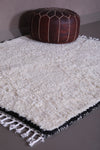 Moroccan handmade beni ourain rug 4.7 FT X 6.7 FT