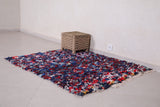 Moroccan handmade Boucherouite rug 4.2 FT X 4.9 FT