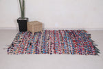Vintage boucherouite berber moroccan rug 5.4 FT X 6.5 FT