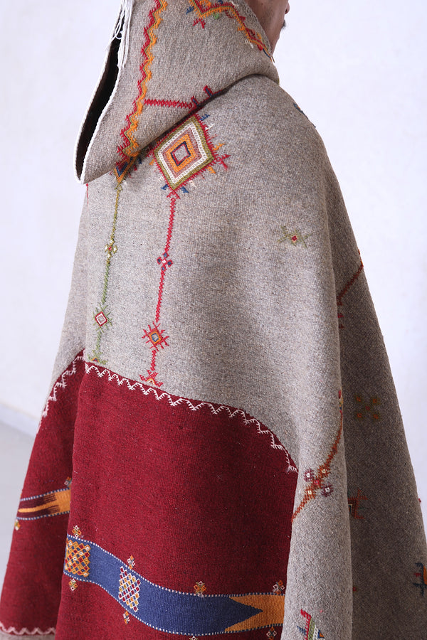 Moroccan vintage cape | Handmade berber wool cape