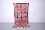 Red vintage handmade moroccan rug 3.8 FT X 7.7 FT