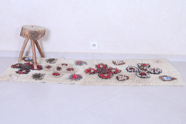 Vintage-inspired Moroccan runner – Abstract floral patterns | 2 x 5.6 FT