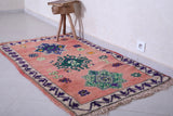 Vintage handmade moroccan rug 3 FT X 5.3 FT