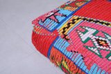 Moroccan handmade berber red azilal pouf
