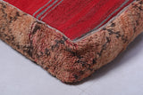 Two moroccan handmade brown azilal rug poufs