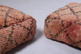 Two moroccan handmade brown azilal rug poufs
