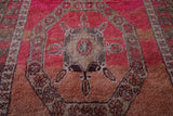 Red vintage handmade moroccan rug 5.2 FT X 9.8 FT