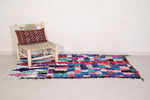 Boucherouite handmade moroccan berber rug - 3.8 FT X 6.8 FT