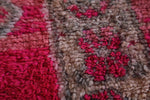 Red vintage handmade moroccan rug 5.2 FT X 9.8 FT