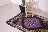 Small boucherouite moroccan rug 3.8 FT X 6.9 FT
