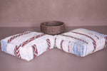 Two Berber woven handwoven kilim rug poufs