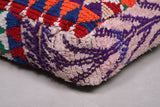 Colorful berber handmade old rug Pouf