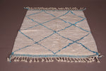 blue and beige Moroccan beni ourain rug 3.6 FT X 5 FT