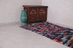 Entryway berber moroccan boucherouite rug 3.3 FT X 8.6 FT