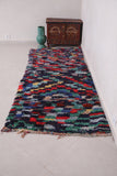 Entryway berber moroccan boucherouite rug 3.3 FT X 8.6 FT