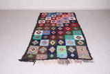 Colorful berber Moroccan boucherouite rug 4.7 FT X 9.8 FT