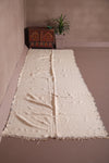 Beige long entryway Moroccan rug ,  3.7 FT X 11.5 FT