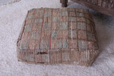 Moroccan handmade berber rug brown pouf