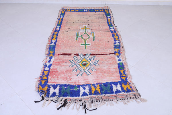 Vintage handmade berber rug – 3.5 x 7.3 FT | Moroccan tribal decor