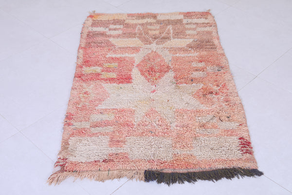 Handmade berber rug – 2.9 x 4.6 FT | Soft pastel Moroccan accent