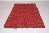 handmade red moroccan berber rug 4.6 FT X 8 FT
