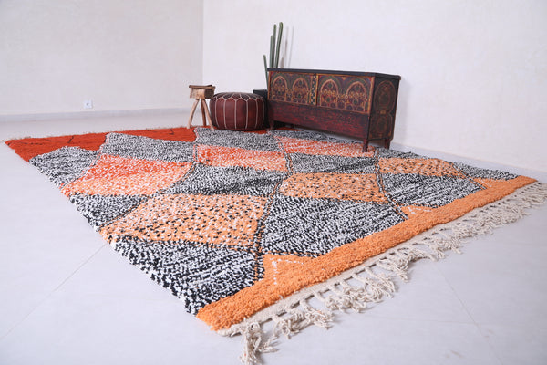 Custom Moroccan rug, Red and orange azilal carpet