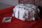 Moroccan handwoven kilim round rug pouf