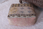 berber handmade moroccan azilal rug pouf