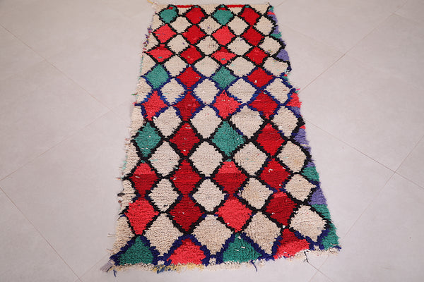 Vintage berber colorful Moroccan rug – 2.6 FT x 5.8 FT | Unique handmade art