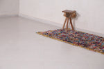 Entryway carpet moroccan Boucherouite 3 FT X 7.2 FT