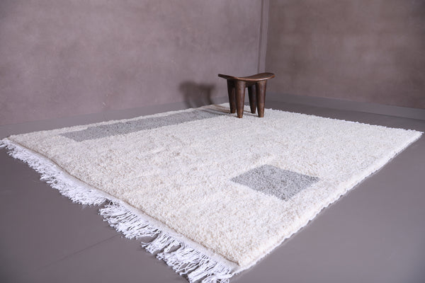 White Moroccan rug with grey patterns – Custom handmade carpet