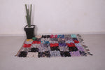 colorful carpet small Boucherouite rug 4.2 FT X 5.4 FT