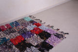 colorful carpet small Boucherouite rug 4.2 FT X 5.4 FT