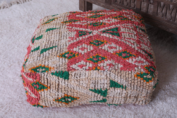 Moroccan berber rug colorful azilal pouf