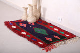 Small hand knotted Azilal Moroccan rug 2.6 FT X 3.9 FT