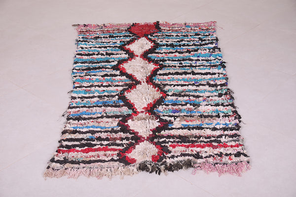 Handwoven Boucherouite Rug – 3.1 x 5.8 ft | Moroccan Recycled Fabric Art