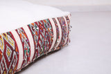 Two moroccan poufs berber ottoman handmade rug