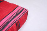 Berber moroccan old kilim handwoven red pouf