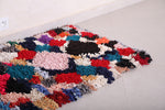 Berber colorful Moroccan Boucherouite rug 2.4 FT X 4.8 FT