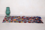Small entryway berber Boucherouite carpet 2.9 FT X 4.9 FT