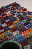 Small entryway berber Boucherouite carpet 2.9 FT X 4.9 FT